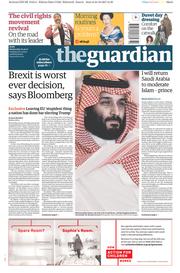 The Guardian (UK) Newspaper Front Page for 25 October 2017