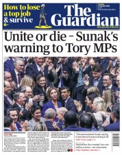 The Guardian (UK) Newspaper Front Page for 25 October 2022