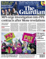 The Guardian (UK) Newspaper Front Page for 25 November 2022