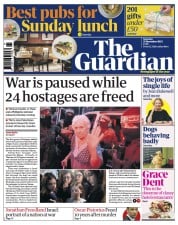 The Guardian front page for 25 November 2023