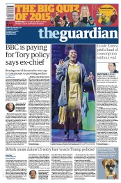 The Guardian (UK) Newspaper Front Page for 25 December 2015