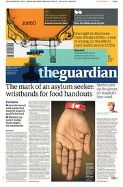 The Guardian (UK) Newspaper Front Page for 25 January 2016