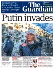 The Guardian (UK) Newspaper Front Page for 25 February 2022