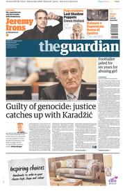 The Guardian (UK) Newspaper Front Page for 25 March 2016