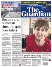 The Guardian (UK) Newspaper Front Page for 25 March 2020
