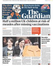 The Guardian (UK) Newspaper Front Page for 25 April 2019