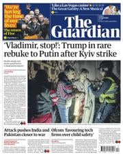 The Guardian front page for 25 April 2025