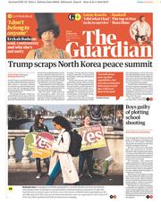 The Guardian (UK) Newspaper Front Page for 25 May 2018