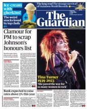 The Guardian front page for 25 May 2023