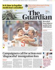 The Guardian (UK) Newspaper Front Page for 25 June 2018