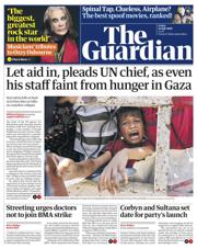 The Guardian front page for 25 July 2025