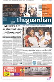 The Guardian (UK) Newspaper Front Page for 25 August 2017