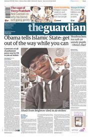 The Guardian Newspaper Front Page (UK) for 25 September 2014