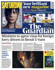The Guardian (UK) Newspaper Front Page for 25 September 2021