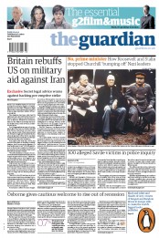 The Guardian Newspaper Front Page (UK) for 26 October 2012