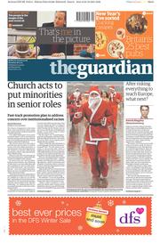 The Guardian (UK) Newspaper Front Page for 26 December 2015
