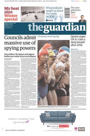 The Guardian (UK) Newspaper Front Page for 26 December 2016