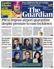 The Guardian (UK) Newspaper Front Page for 26 January 2021