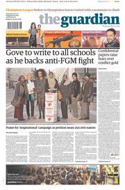 The Guardian (UK) Newspaper Front Page for 26 February 2014