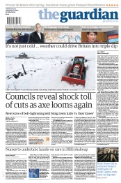The Guardian Newspaper Front Page (UK) for 26 March 2013
