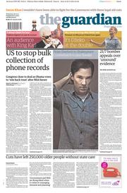 The Guardian (UK) Newspaper Front Page for 26 March 2014