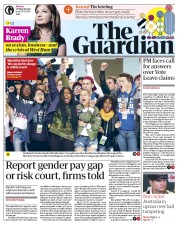 The Guardian (UK) Newspaper Front Page for 26 March 2018