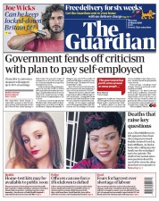 The Guardian (UK) Newspaper Front Page for 26 March 2020