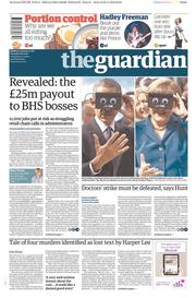 The Guardian (UK) Newspaper Front Page for 26 April 2016