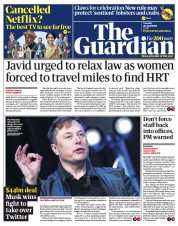 The Guardian (UK) Newspaper Front Page for 26 April 2022