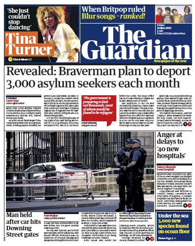 The Guardian Newspaper Front Page (UK) for 26 May 2023