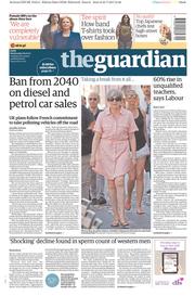 The Guardian (UK) Newspaper Front Page for 26 July 2017