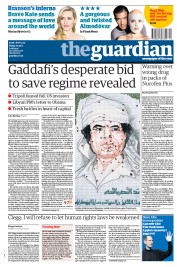 The Guardian Newspaper Front Page (UK) for 26 August 2011