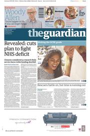 The Guardian (UK) Newspaper Front Page for 26 August 2016