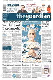 The Guardian Newspaper Front Page (UK) for 26 September 2014