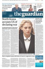 The Guardian (UK) Newspaper Front Page for 26 September 2017
