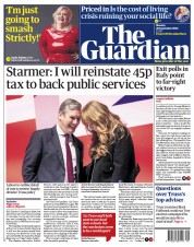 The Guardian front page for 26 September 2022