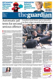The Guardian Newspaper Front Page (UK) for 27 October 2011