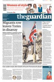 The Guardian Newspaper Front Page (UK) for 27 October 2014
