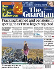 The Guardian (UK) Newspaper Front Page for 27 October 2022