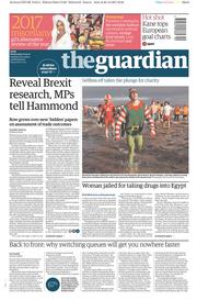 The Guardian (UK) Newspaper Front Page for 27 December 2017