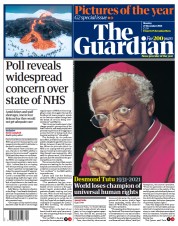 The Guardian (UK) Newspaper Front Page for 27 December 2021