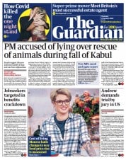 The Guardian (UK) Newspaper Front Page for 27 January 2022