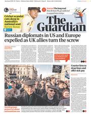 The Guardian (UK) Newspaper Front Page for 27 March 2018
