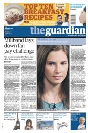 The Guardian Newspaper Front Page (UK) for 27 April 2013