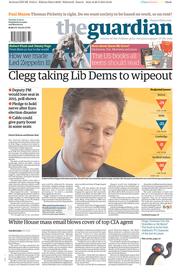 The Guardian (UK) Newspaper Front Page for 27 May 2014