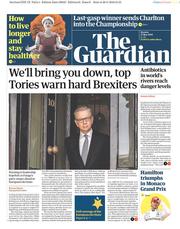 The Guardian (UK) Newspaper Front Page for 27 May 2019