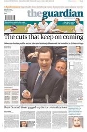The Guardian (UK) Newspaper Front Page for 27 June 2013