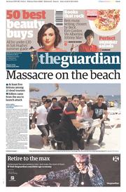 The Guardian Newspaper Front Page (UK) for 27 June 2015