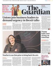 The Guardian (UK) Newspaper Front Page for 27 June 2018