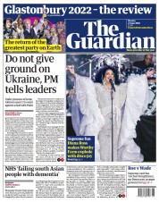 The Guardian (UK) Newspaper Front Page for 27 June 2022